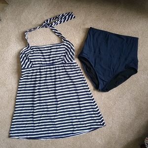 Cute Lands End tankini dress & bottoms 14/16